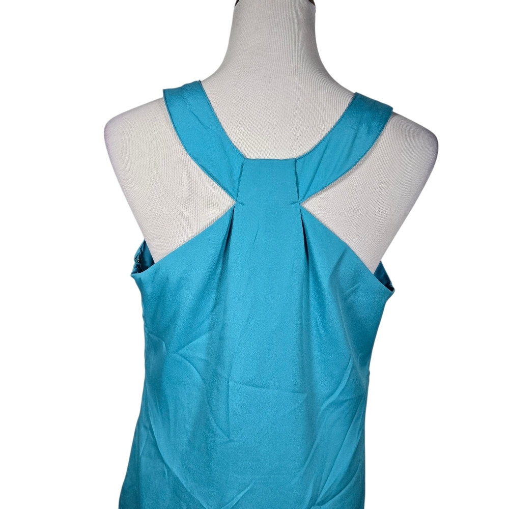 Merona Size 12 Turquoise Sleeveless Halter Shift Dress - Picture 5 of 10